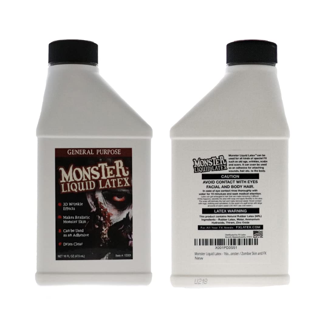 FX Monster Liquid Latex 2 Pack + Fake Blood for Halloween Vampire, Monster, Zombie Makeup and Dress up, Ideal for Art, Theater, Stage Blood : Toys & Games