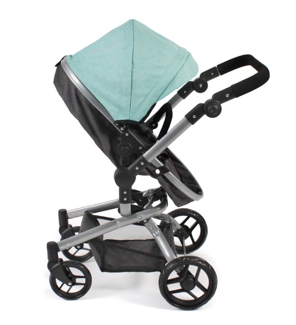 Bayer Chic 2000-Cochecito de muñecas Yolo, Color Melange Antracita-Menta, 71 x 42 x 81 cm (593 42), de 4 a 8 años.