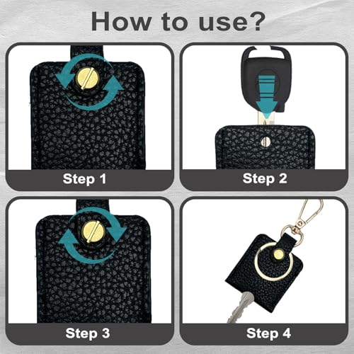 Image of Leather Key Sleeve, Broken Car Key Loop Replacement, Stylish Key Cover for Women Men