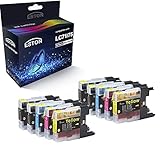 ESTON LC75 Black Color Ink Compatible Replacements for Brother LC-71 LC-75 MFC-J280W MFC-J425W MFC-J