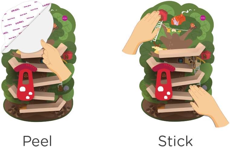 ORIBEL VertiPlay (Wall Toy) Tree Top Adventure, Wooden Toy and Nursery Room Decor | Easy to Install, Just Stick & Play (Tree Top)