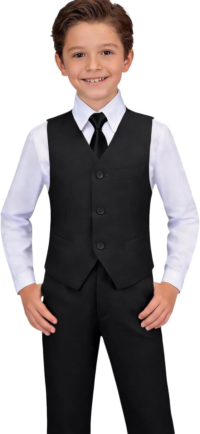 Visaccy Boys Formal Suit Slim Fit Tuxedo Suits for Kids Ring Bearer Outfit