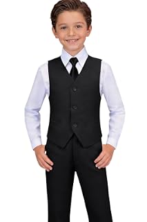Visaccy Traje formal para niños, traje de esmoquin ajustado para niños | Conjunto de trajes para niño pequeño, cintura ajustable, ropa de vestir
