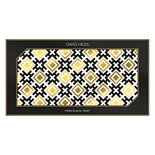 Plateau grand modèle David Hicks Hicksonian en porcelaine de prestige