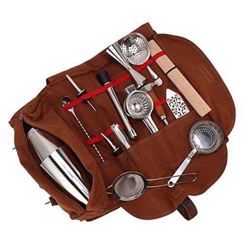 Kit portátil bartender 18 piezas acero inoxidable miniatura 4