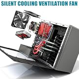 2 sztuki wentylatorów obudowy 120 mm, wentylator USB PC, sterowanie Multi-Speed i metalowy grill, wentylator chłodzący z regulowanym przedłużaczem USB do laptopa