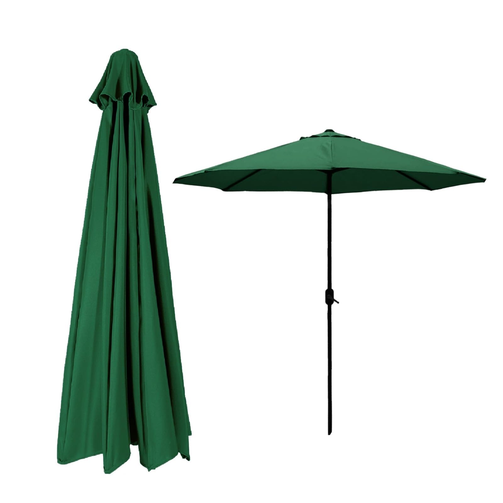 Janeepoch Replacement Parasol 2.7/3.0m Shelter Canopy Shade Replacement UV Protective Polyester Canopy for Replacement Beach Garden Patio Canopy Parasol(Color:Green,Size:3.0m 6 ribs)