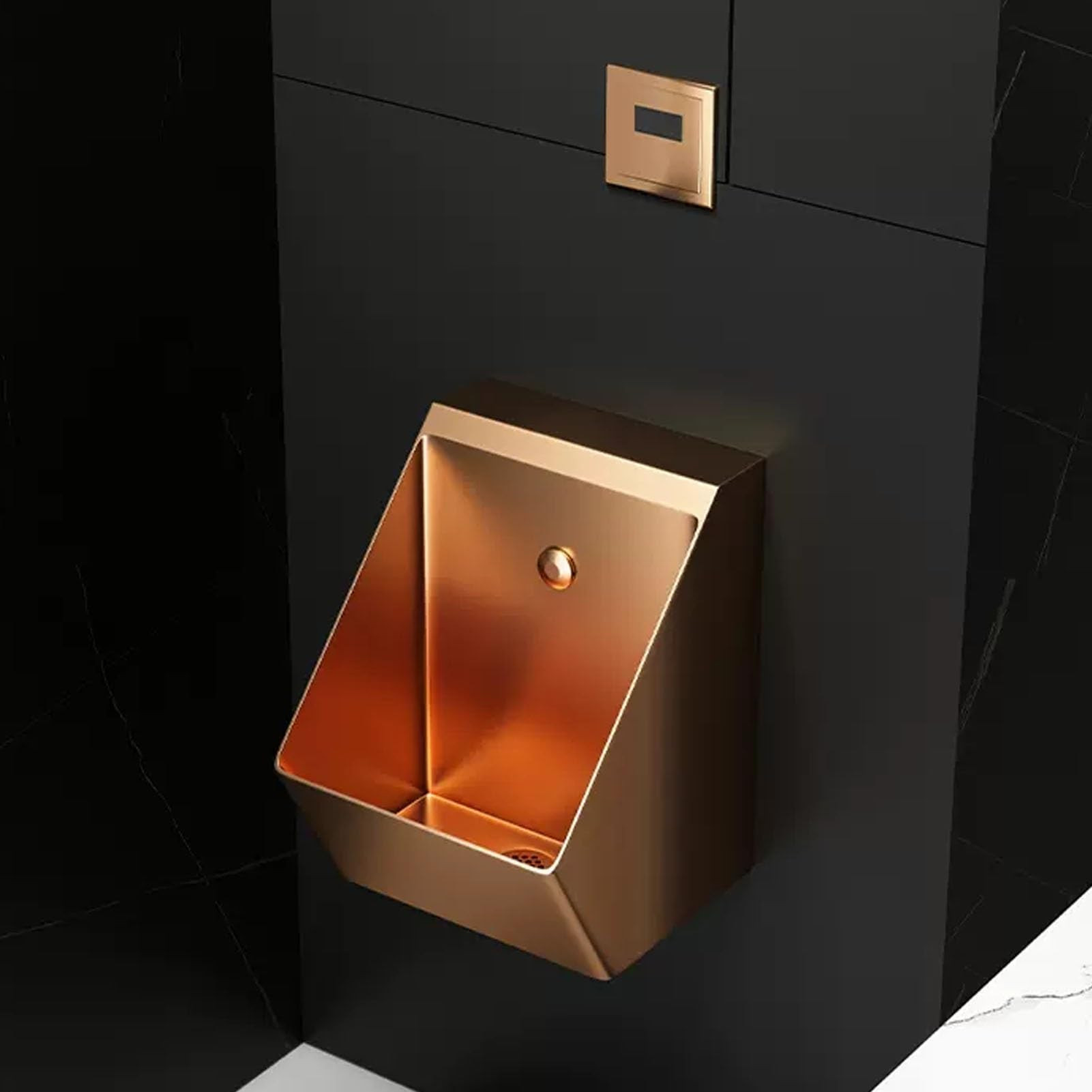 OTQEFTN Wall Mounted Sensor Urinal, 304 Stainless Steel Urinals with Automatic Flush System, Commercial Men's Adult Urinal Bathroom Toilet, for Men's