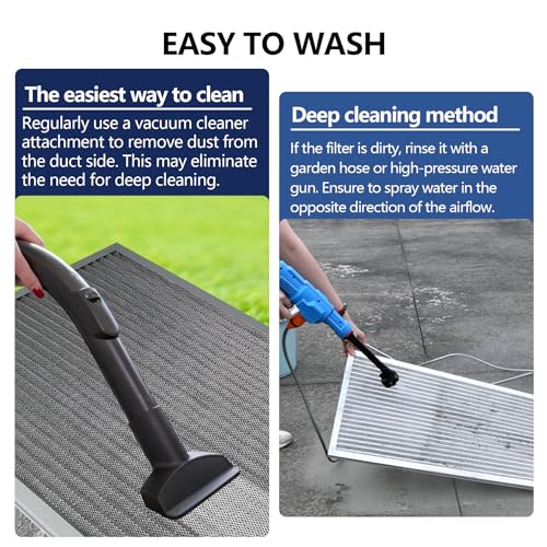 Image of 20x24x1 Electrostatic Air Filter, MERV 8 Washable & Reusable Aluminum AC /HVAC Furnace Filter, Lifetime Permanent Air Filter, Easy to Clean, Increases Airflow(Actual Size:19.37x 19.37x3.58)
