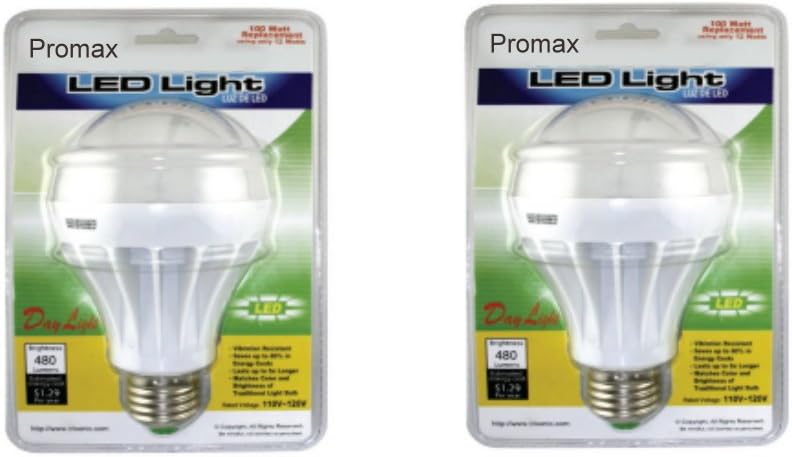 Promax 2 Pack (2pcs) 12 Watt Light Bulb Equivalent to a 100 Watt LED Light Bulbs