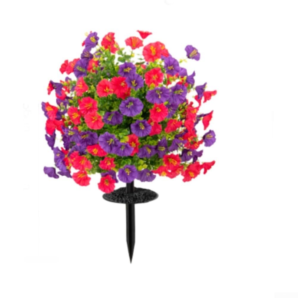 Fiori artificiali in seta con eucalipto, composizione floreale realistica per la casa e il giardino, 56 cm (rosa viola)
