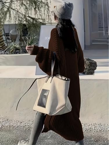Image of Womens Long Cardigan Sweaters Open Front Oversized Duster with Pocket for Women 2025 Fall Winter Knit Design Coats