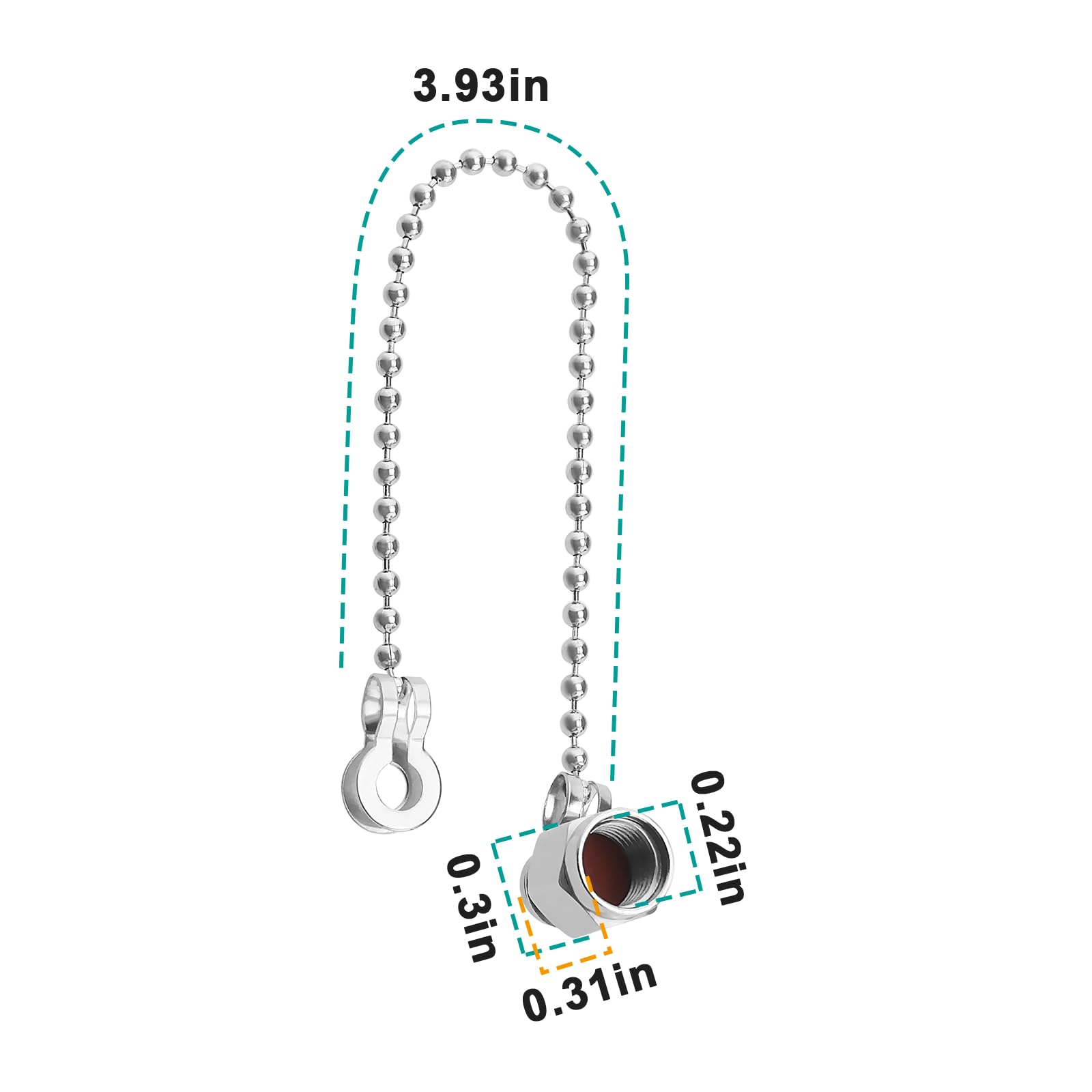 VGOL 5pcs Plated Brass SMA Protective Dust Caps with Chain for SMA Female Jack Adapter Connectors SMA Protective Caps Dust Caps - Image 4