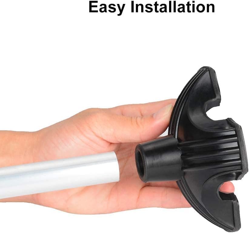 Miniatura 4 de supregear Punta de caña resistente  Base de goma antideslizante autosuficiente para bastón  Pie de repuesto estable de 4 puntas para bastón