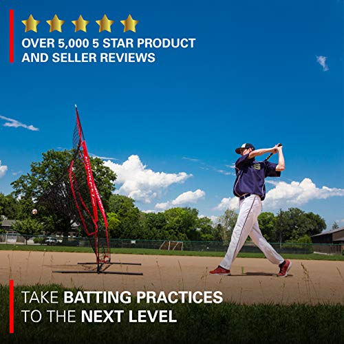 Product Image 2: Rukket 7×7 Baseball & Softball Net, Practice Hitting, Pitching, Batting and Catching, Backstop Screen Equipment Training Aids, Includes Carry Bag (7x7ft Net & Bag)