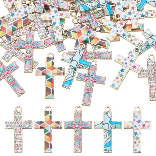 Pendentifs en métal de style mosaïque et émail délicat pour l'artisanat de chapelet chrétien