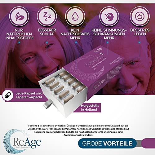FEMENO 1 für Frauen | Hochwertiges Östrogen Supplement für Hormonhaushalt | Unterstützung vor & während MENOPAUSE… - Image 3