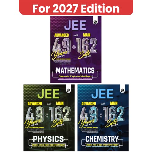 Image of PW JEE Advanced 49 Years (2026-1978) with JEE Main 162 Sets PYQs (2026-2019) Physics, Chemistry, Maths Combo Set of 3 | Chapterwise and Topicwise Solved Papers For JEE 2027 Exams