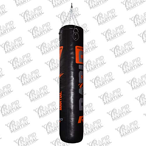 Saco de boxeo para entrenamiento de boxeo, saco pesado, artes marciales mixtas, kickboxing, muay thai, karate, BJJ Taekwondo (cuero artificial), 1,4 m, sin relleno,