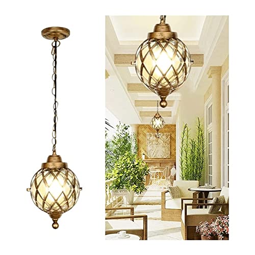 Suspension luminaire extérieur étanche en verre rétro pour éclairage plafond terrasse
