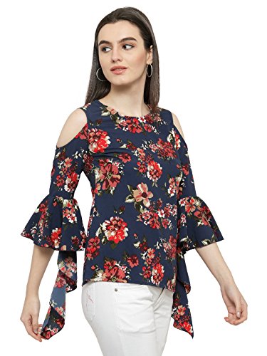 Image of PlusS Women's Regular fit Top (LTP2984A-NAVYPRINT- Navy Print 2XL)