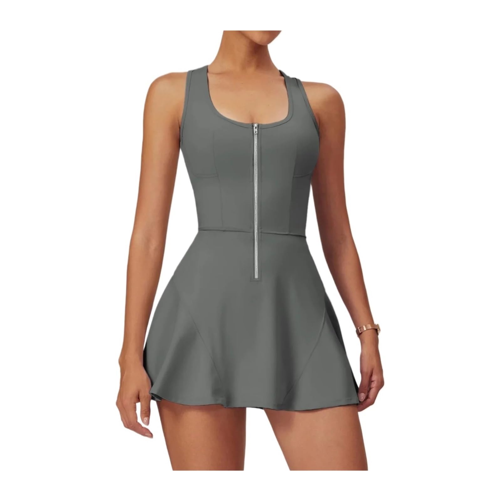 Robe tennis femme anti-transpiration avec fermeture éclair confortable