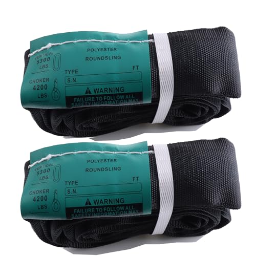 Black Spanset 10ft Round Sling 2-Pack -5300lb. Vertical Capacity, Lifting strap Aerial Hoop Rigging Yoga Silks Hammock Wrap Over Tree Limbs or Beams (10FT)
