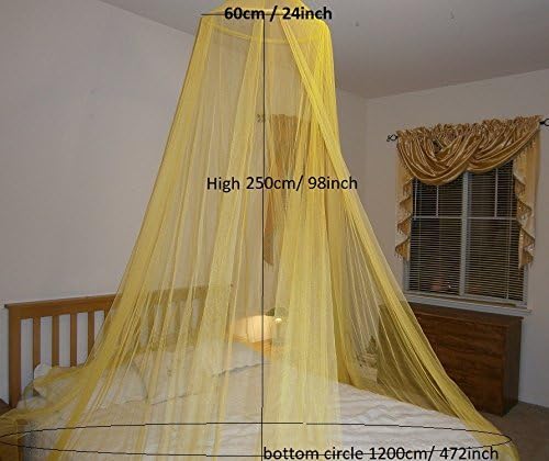 OctoRose Round Hoop Brown Bed Canopy Mosquito Netting | Fits Bed| Hanging Princess Canopy Crown Bed Curtain Drapes (Hoop-Brown)