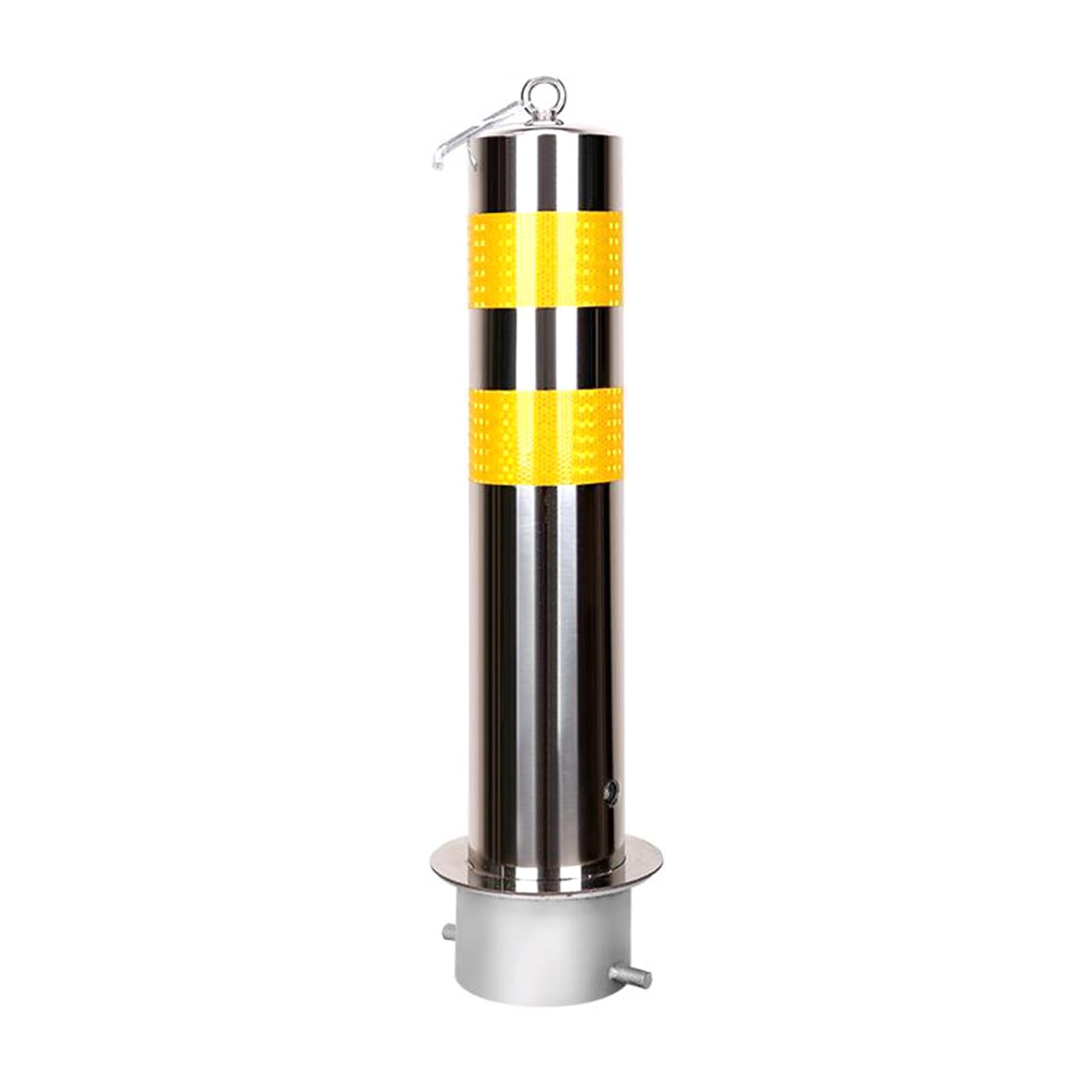 Aioneer Reflective Steel Parking Post - 4.5" Durable Driveway Bollard For Traffic Control & Safety, Reflective Tape Included