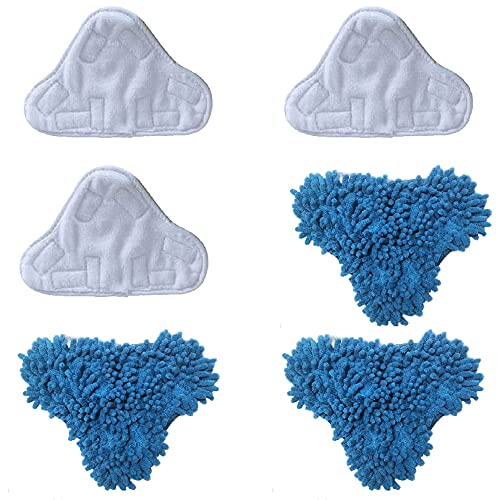 Mumaxun 6pcs Microfibre Replacement Cloths Pads Compatible for H2O X5 H20 5 in 1 Steam Mop
