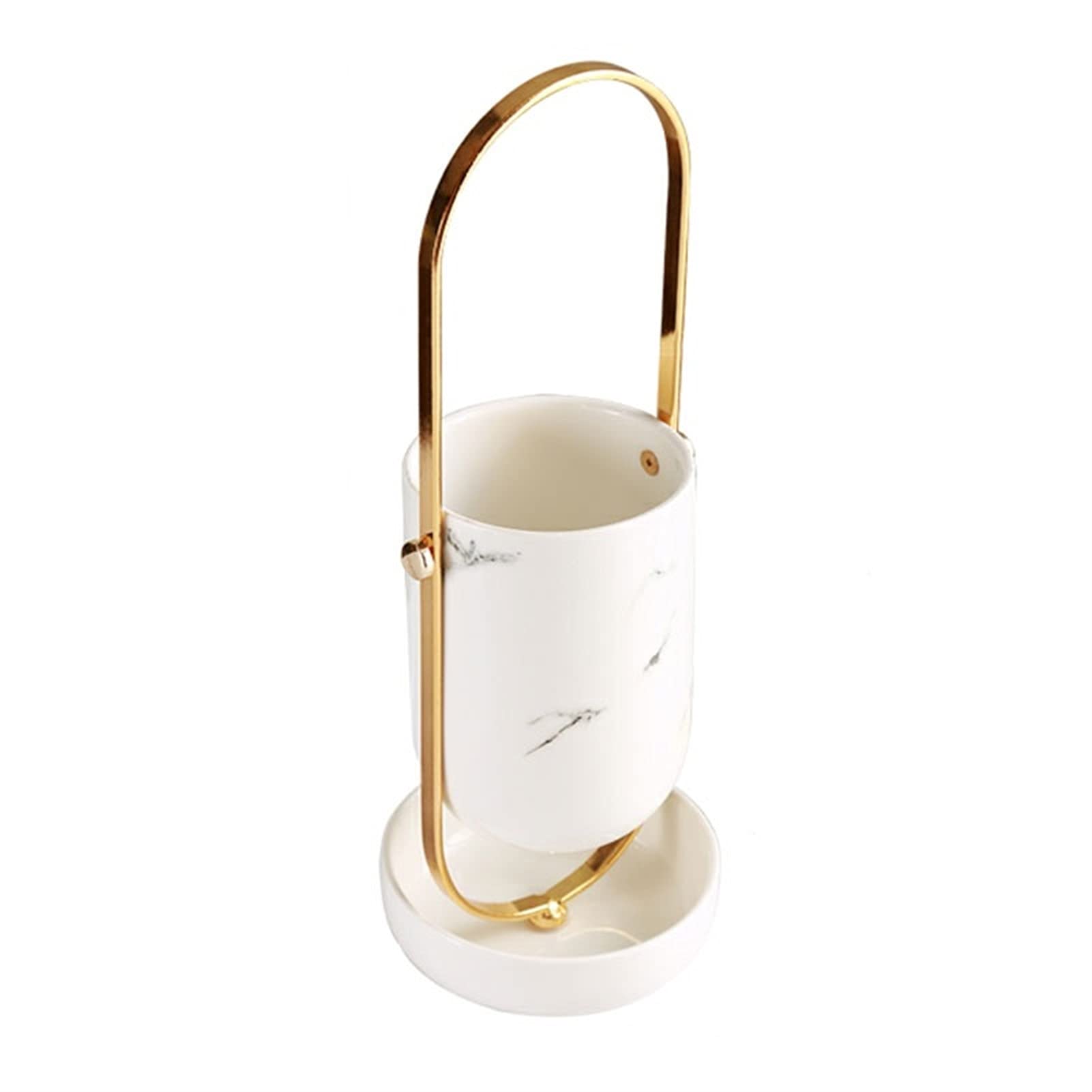 HDBCYUAZ Lightweight and Luxurious Desktop Makeup Brush Storage Bucket With Handle Box to Organize Beauty Tools Pen Holder(B)
