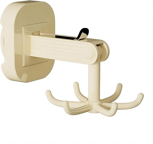 Miniatura 9 de QruiLanTu Ganchos colgantes para utensilios de cocina, colgador de pared, gancho plegable giratorio de 360, gancho de ventosa fuerte, estante para