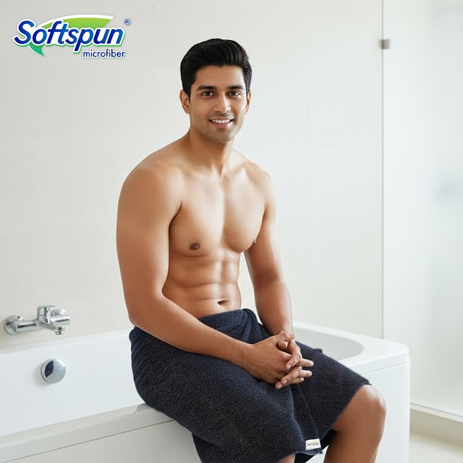 Image of SOFTSPUN Microfiber High Loop Hair & Face Care Bath Towel 1pc 70X140 cm 380 GSM Black! Ultra Absorbent Super Soft & Comfortable Quick Drying for Men & Women Daily Use Pack of 1 Extra Large Unisex.