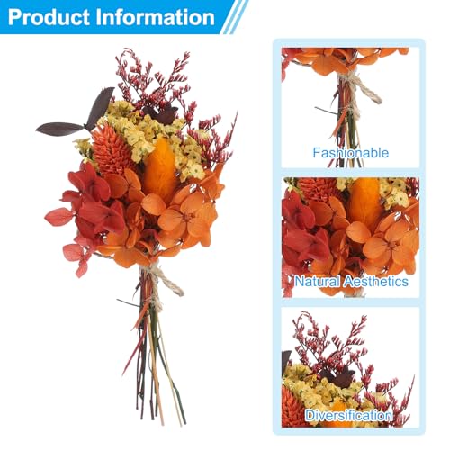 Ramo Mini Flores Secas NATURAL 6 pcs Naranja Rojo miniatura 3
