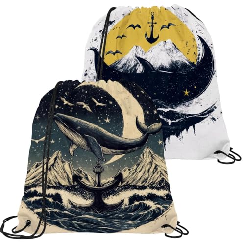 Sac à dos avec cordon de serrage au motif marin évocateur de voyage et de liberté