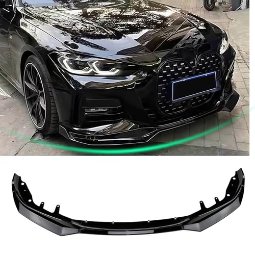 KHK Front Bumper Lip Compatible with 2021-2025 BMW 4 Series M440i/ 430i M Sport G22 G23 2-Door, Glossy Black Car Front Lip Bumper Air Splitter