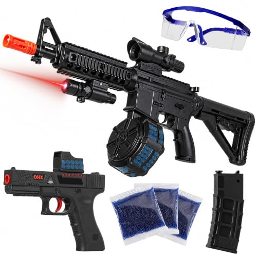 AROBEF 2 Pack Gel Splat Blaster with Rich Accessories - Automatic Splatter 12 Orby per Second - 7.4V Modular Rechargeable Battery Powered - Outdoor Team Activities Toy for Ages 14+
