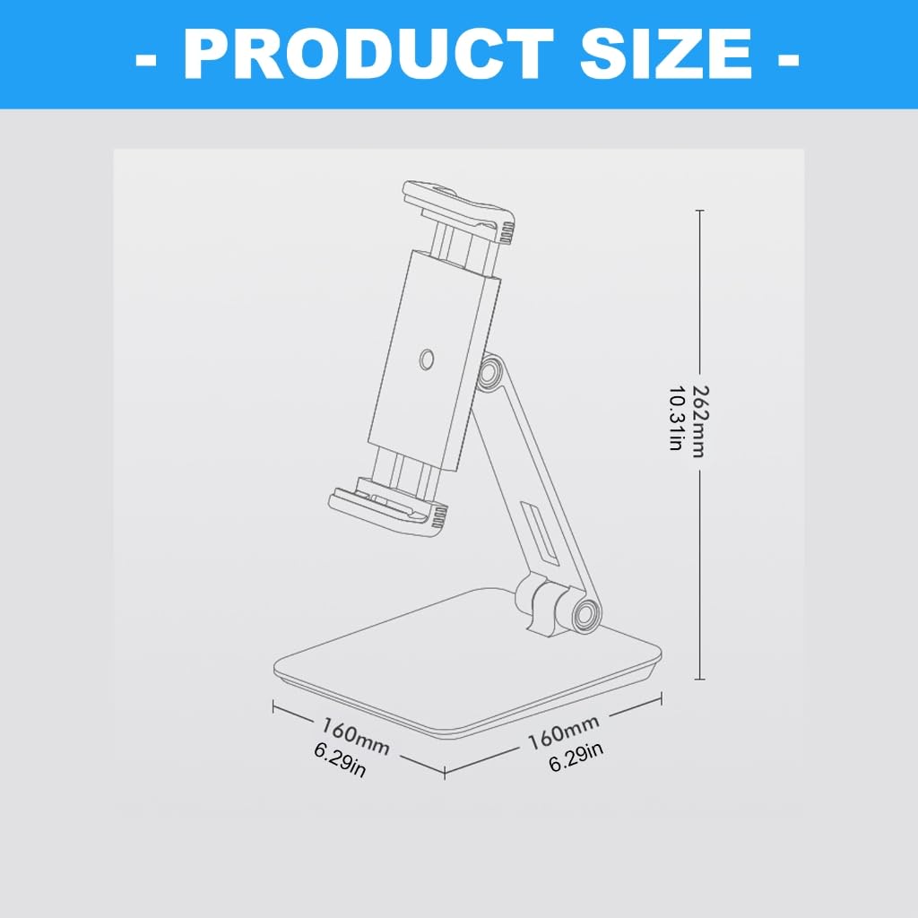 Supporto universale in alluminio per tablet da tavolo per dispositivi da 4,7"-12,9"