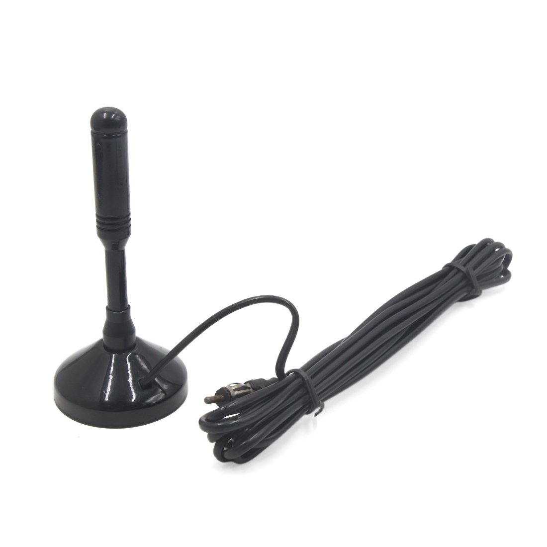 sourcingmap 14cm Long Magnetic Base Car AM/FM Radio Signal Antenna Aerial w 4M Cable, Black, 35 x 13 x 6.5 cm