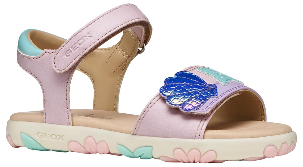 Geox J Haiti Girl Sandal, Pink/Lilac, 30 EU