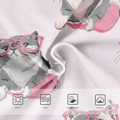 Boy Cotton Briefs Soft Underwear Breathable Briefs Underwear for Little Boy, Cute Cats Pink3