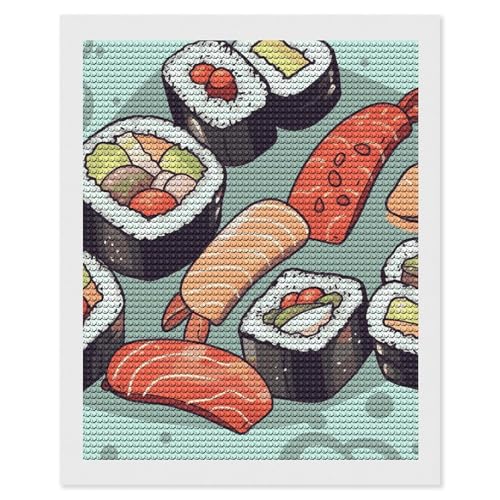 Broderie diamant sushi adulte débutant canevas strass rond 5D FodPand