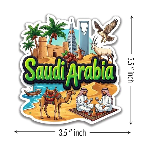 Image of Saudi Arabia Fridge Magnet Premium Wooden Souvenir Glossy Engineered Wood Travel Gift Home Kitchen Decor Magnetic Locker Magnet