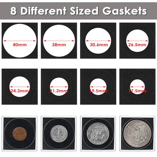Hipiwe 100 Cápsulas Transparentes para Monedas ajustables miniatura 4