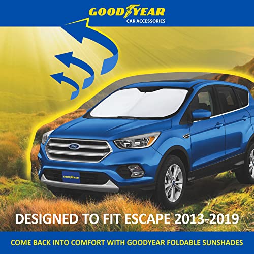 Goodyear Foldable Windshield Sun Shade For Ford Escape 2013-2019, Custom-Fit Car Windshield Cover, Car Sunshade, Vehicle Sun Protector, Auto Car Window Shades For Front Window - Gy008289 #TOP4