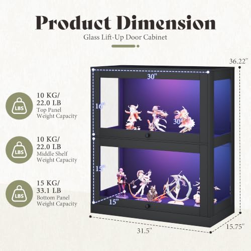 Image of AMERLIFE Modular DIY RGB Display Cabinet, 32 x 16 x 36 Inch