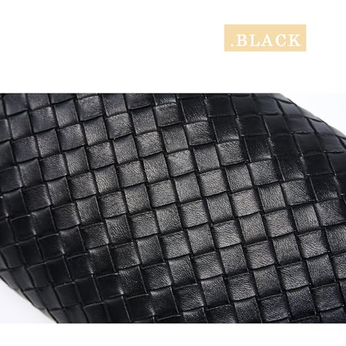 Image of Women's Woven Evening Bag Casual Leather Shoulder Handbag Fashion Crossbody Clutch Purse