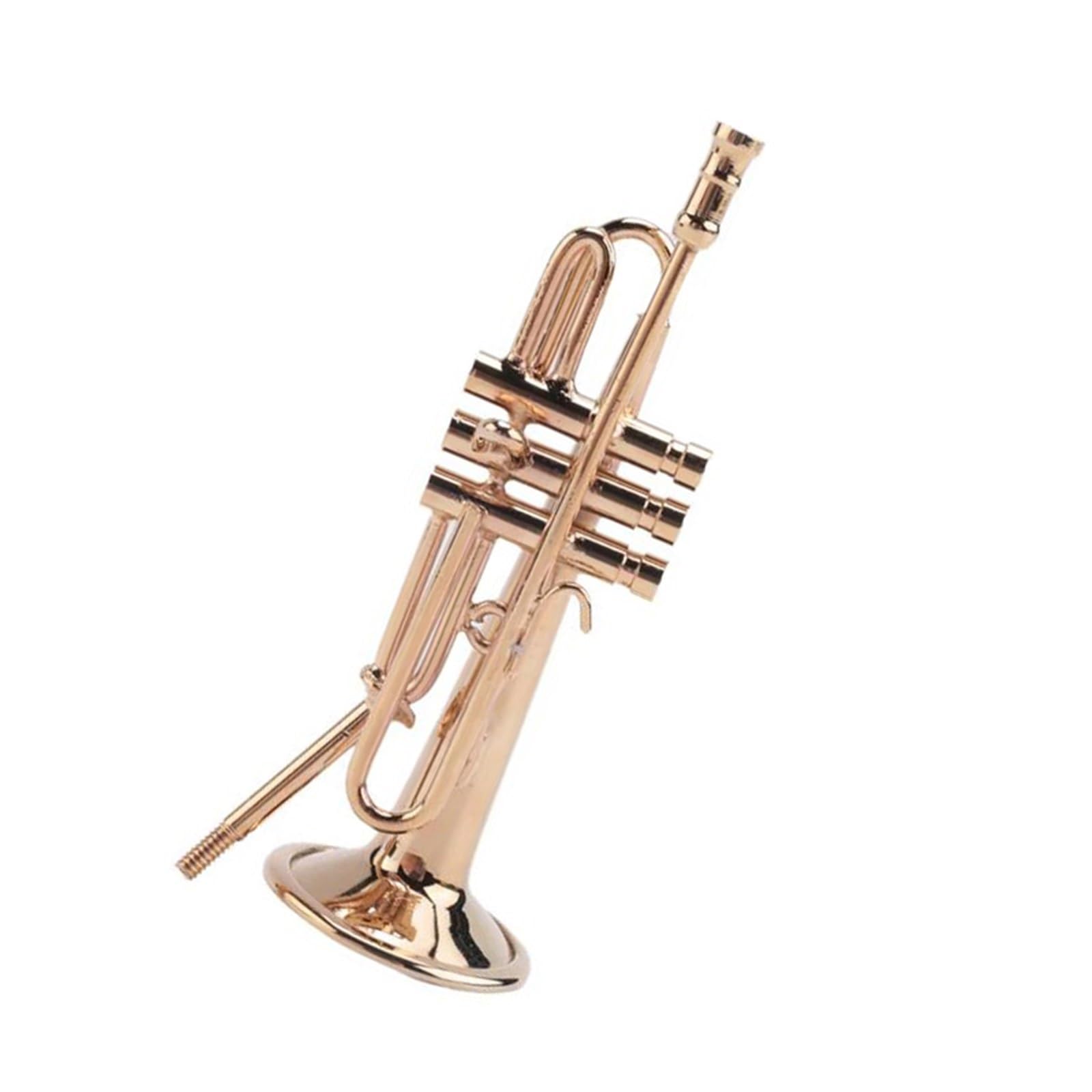 Ozdoby na instrumenty muzyczne Miedziana trąbka miniaturowa ze stojakiem i futerałem ozdoba instrumentu muzycznego