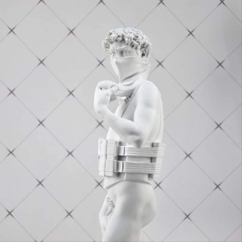 LISAQ Modern Art Banksy Suicide David Statue Creative Resin