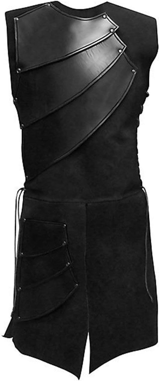 COSFLYMens Unisex Mid-Long Renaissance Medieval Victorian Waistcoat Vest Costume Split Stage Suit